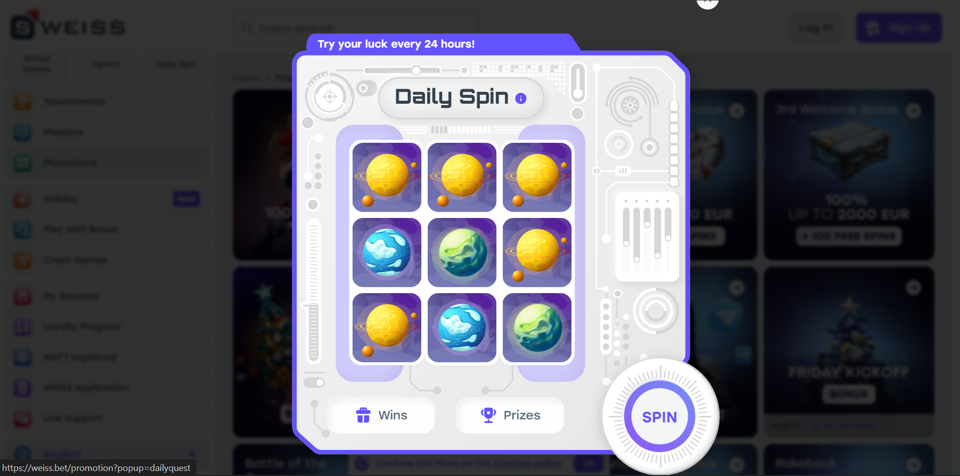 Weiss Casino Daily Spin